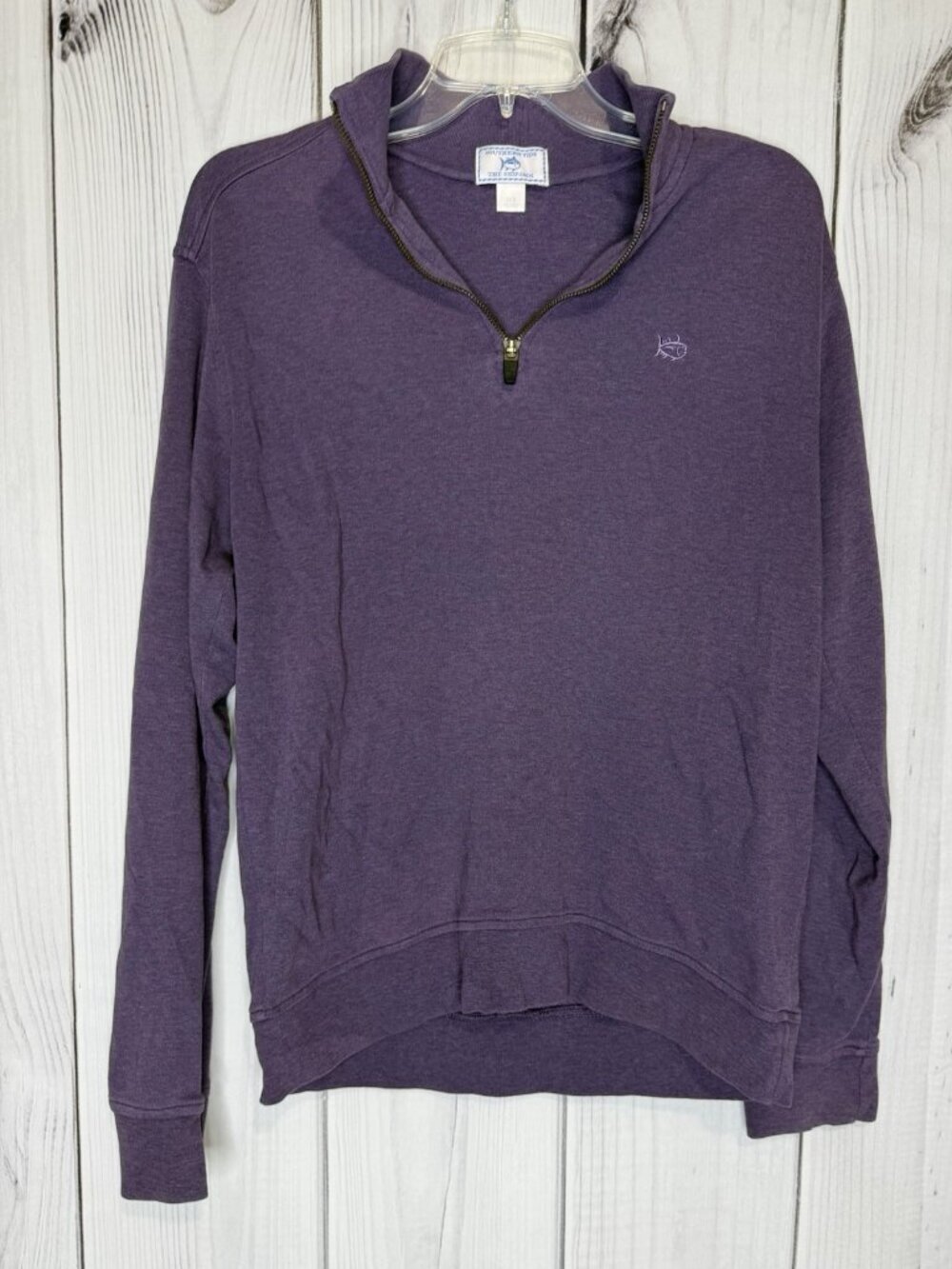 Southern Tide Mens Sz S Purple Quarter Zip Pullover Sweater Skipjack Cotton